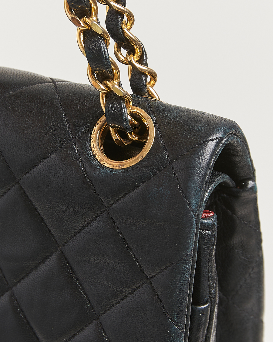 Herren | Pre-Owned & Vintage Bags | Chanel Pre-Owned | Classic Double Flap Medium Lambskin Black
