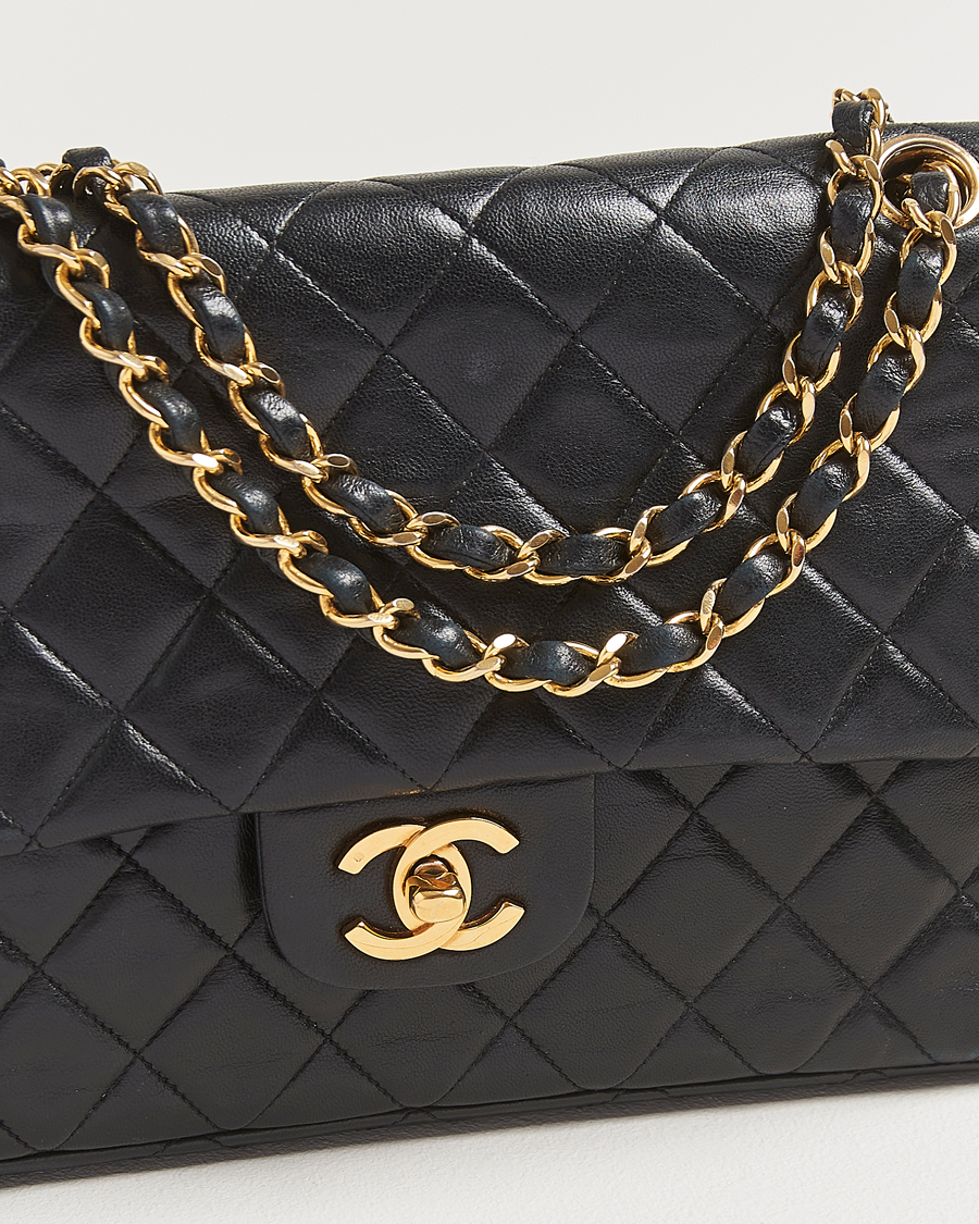 Herren | Pre-Owned & Vintage Bags | Chanel Pre-Owned | Classic Double Flap Medium Lambskin Black