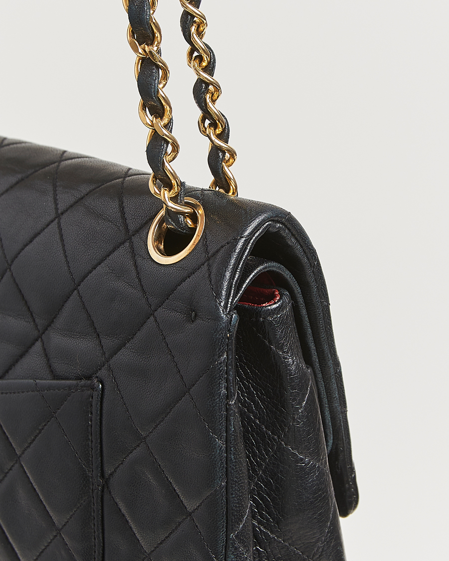 Herren | Pre-Owned & Vintage Bags | Chanel Pre-Owned | Classic Double Flap Medium Lambskin Black