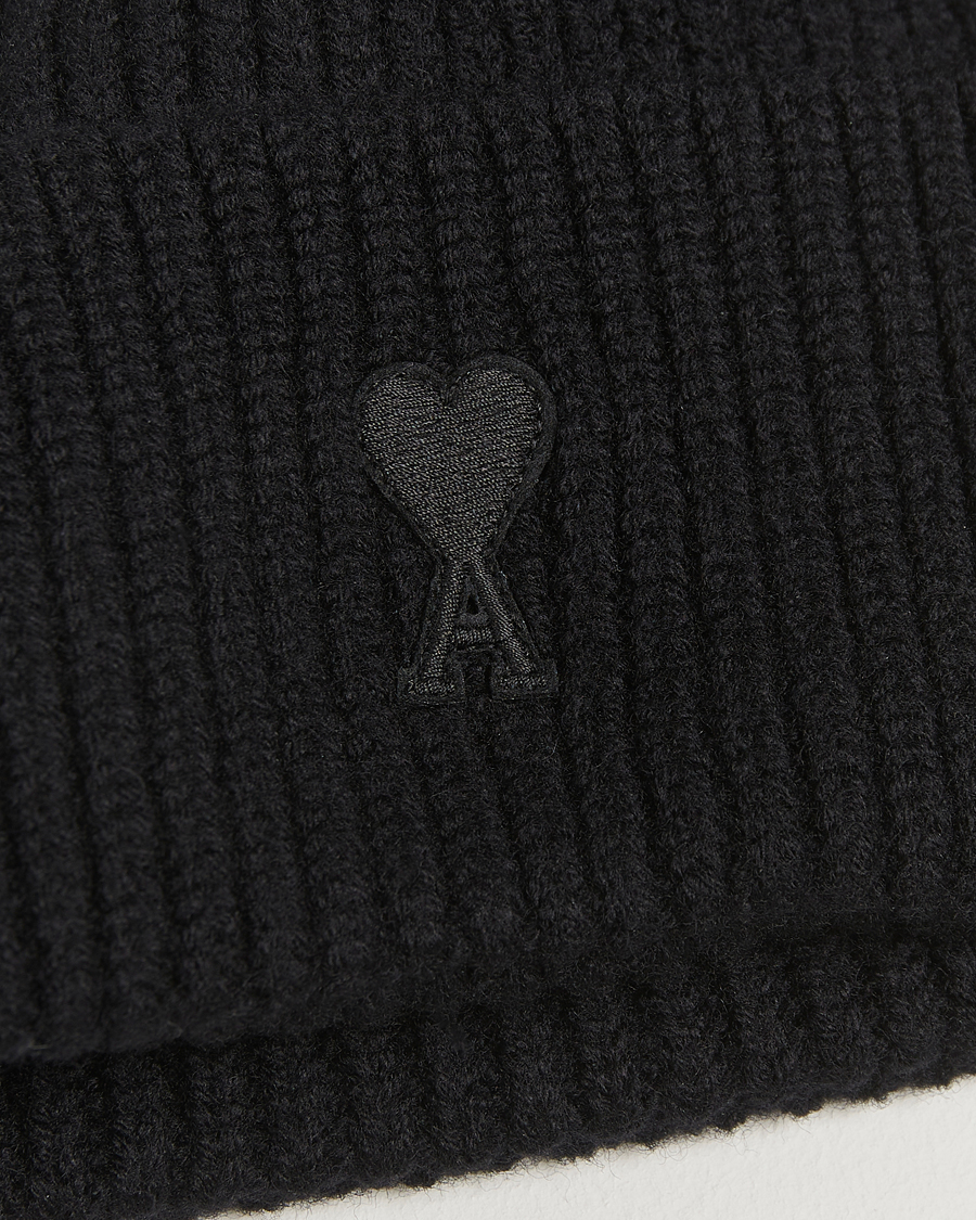 Herren | AMI Heart Logo Beanie Black | AMI | Heart Logo Beanie Black