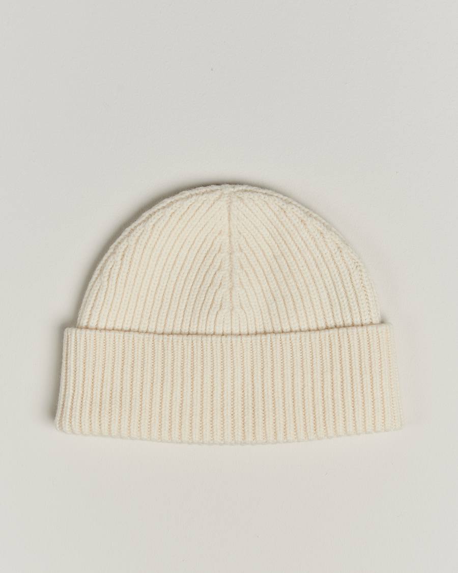 Herren | AMI Heart Logo Beanie Ecru | AMI | Heart Logo Beanie Ecru