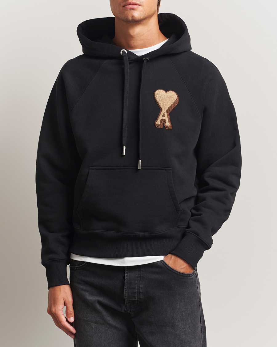 Herren | Pullover | AMI | Patch Heart Hoodie Black