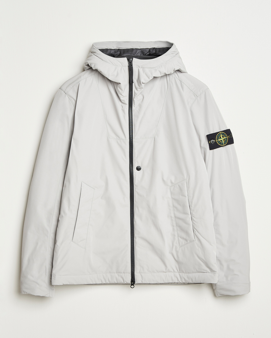 Herren | Jacken | Stone Island | Micro Twill Primaloft Padded Hood Jacket Pearl Grey