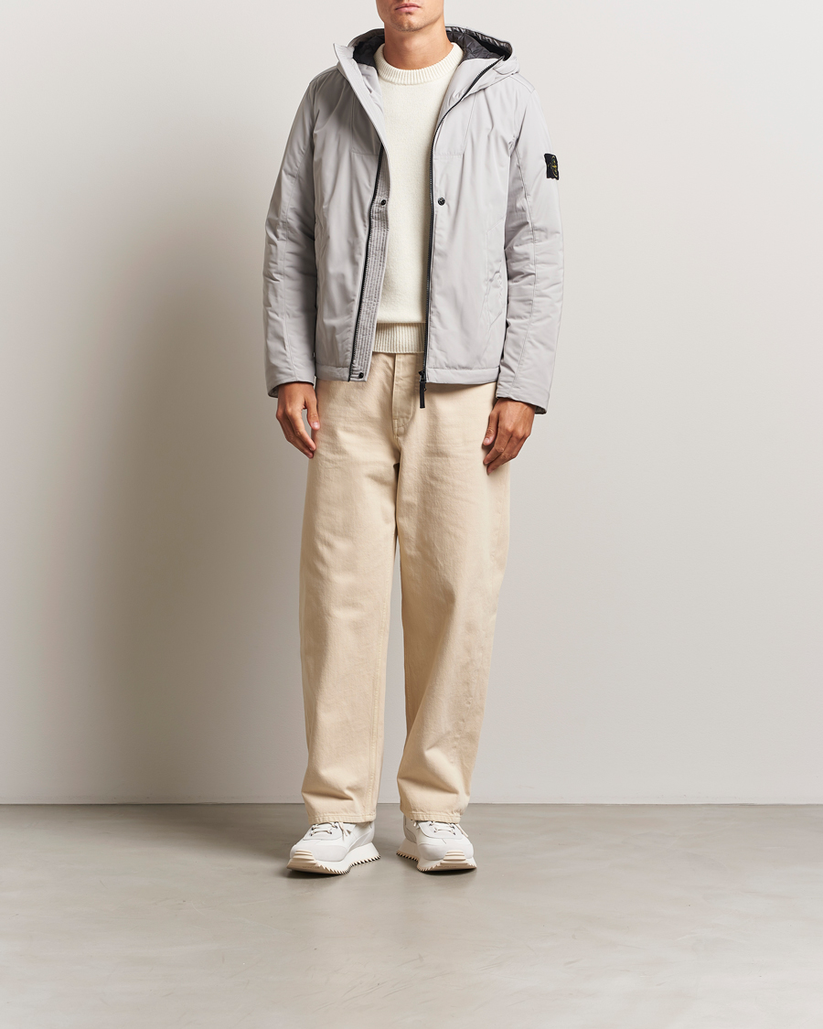 Herren | Jacken | Stone Island | Micro Twill Primaloft Padded Hood Jacket Pearl Grey