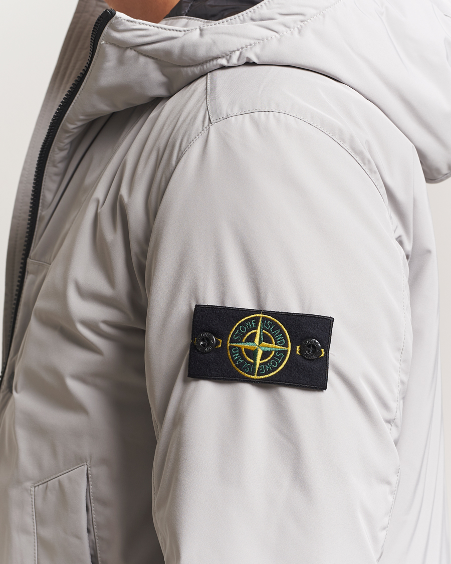 Herren | Jacken | Stone Island | Micro Twill Primaloft Padded Hood Jacket Pearl Grey