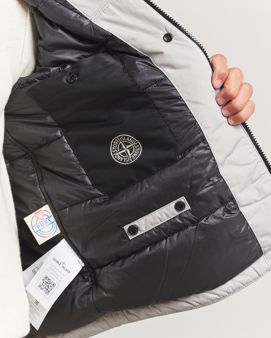 Herren | Jacken | Stone Island | Micro Twill Primaloft Padded Hood Jacket Pearl Grey