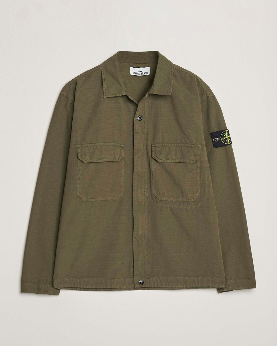 Herren | Hemden | Stone Island | Organic Cotton Ripstop Overshirt Military Green