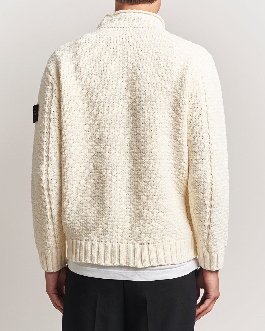 Herren | Pullover | Stone Island | Cotton Chenille Knitted Mock Neck Ivory
