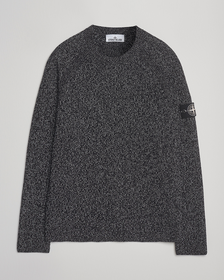 Herren | Pullover | Stone Island | Reflective Cotton Knit Crew Neck Black Melange