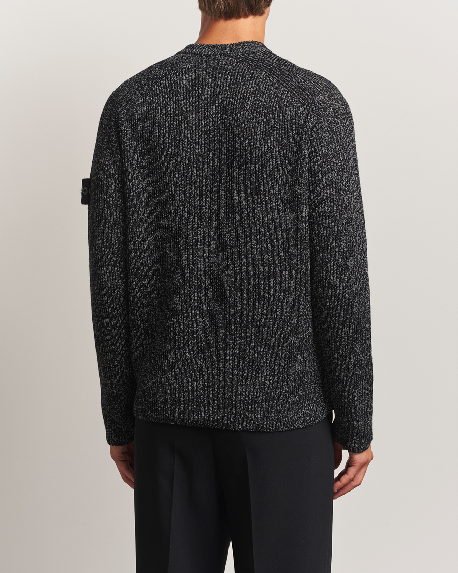 Herren | Pullover | Stone Island | Reflective Cotton Knit Crew Neck Black Melange
