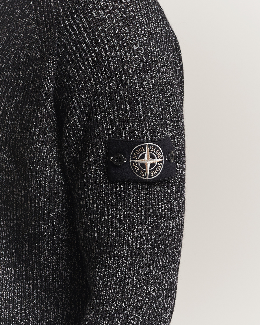 Herren | Pullover | Stone Island | Reflective Cotton Knit Crew Neck Black Melange
