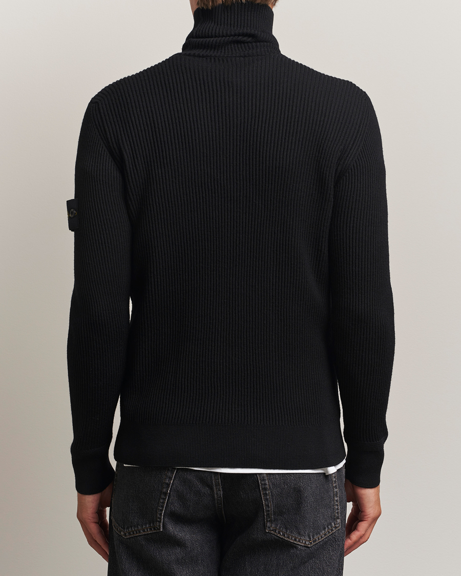 Herren | Pullover | Stone Island | Full Rib Wool Turtleneck Black