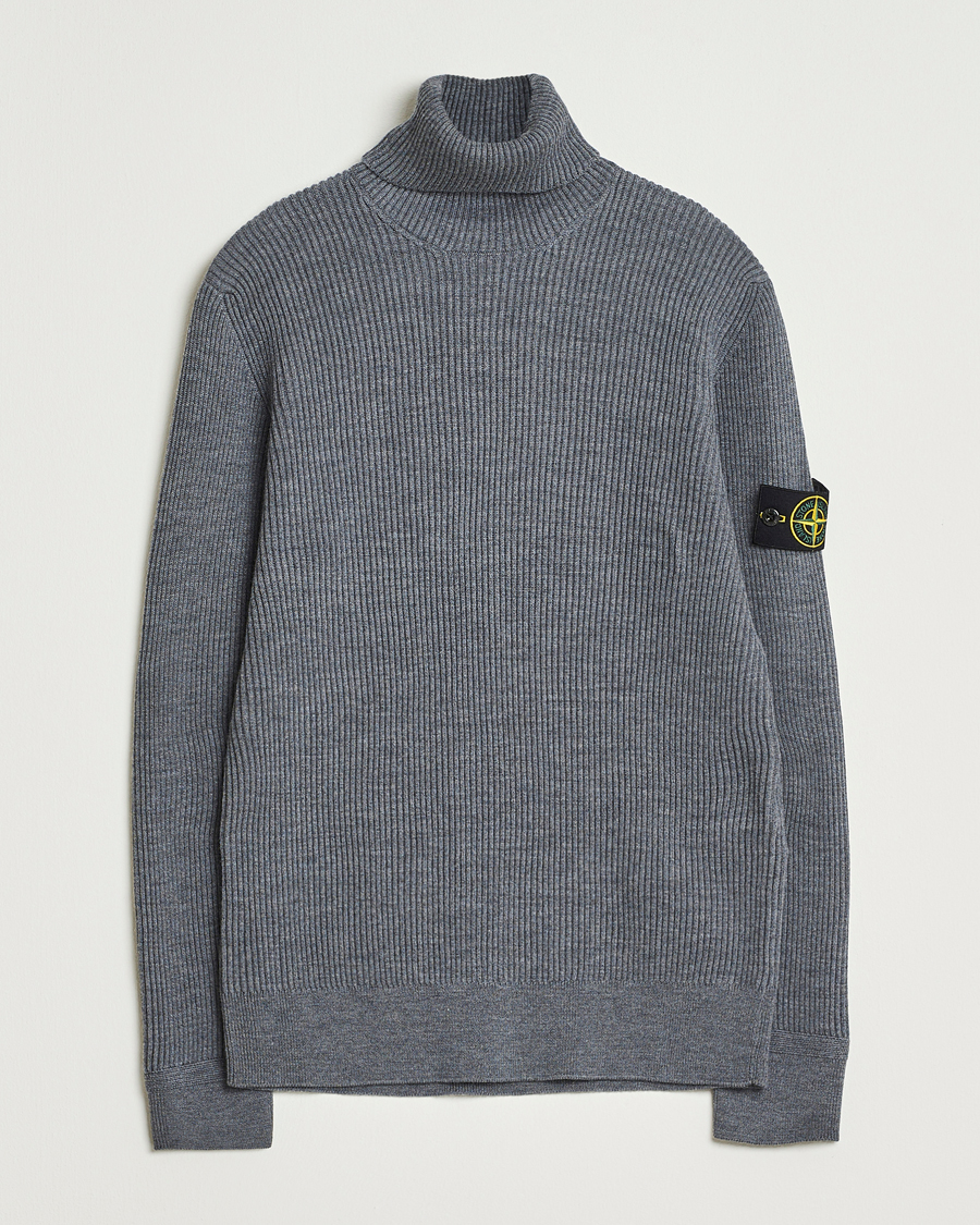 Herren | Pullover | Stone Island | Full Rib Wool Turtleneck Dark Grey
