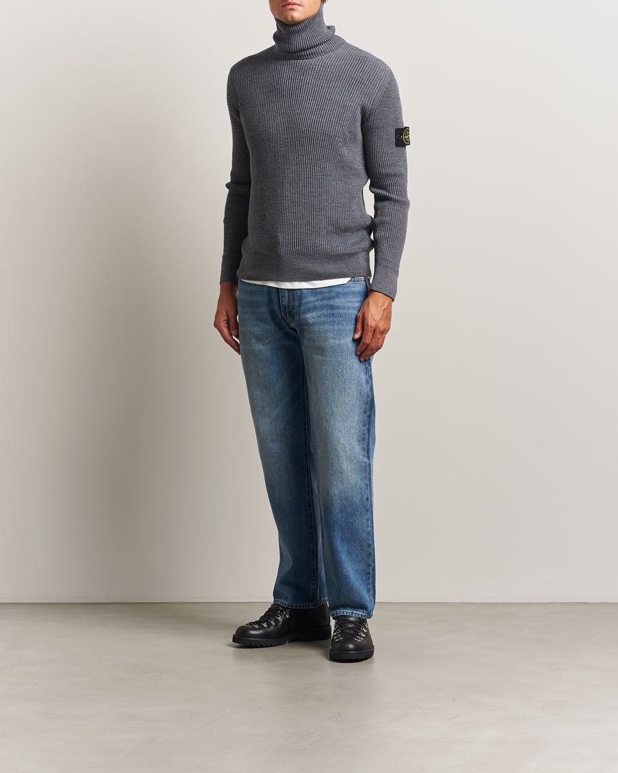 Herren | Pullover | Stone Island | Full Rib Wool Turtleneck Dark Grey