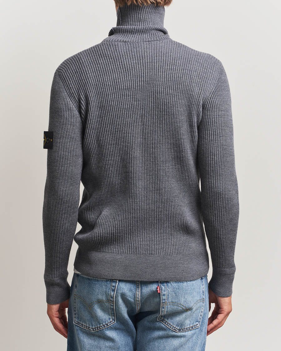 Herren | Pullover | Stone Island | Full Rib Wool Turtleneck Dark Grey