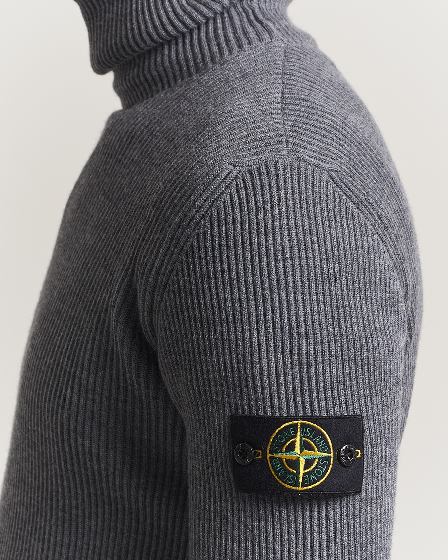 Herren | Pullover | Stone Island | Full Rib Wool Turtleneck Dark Grey