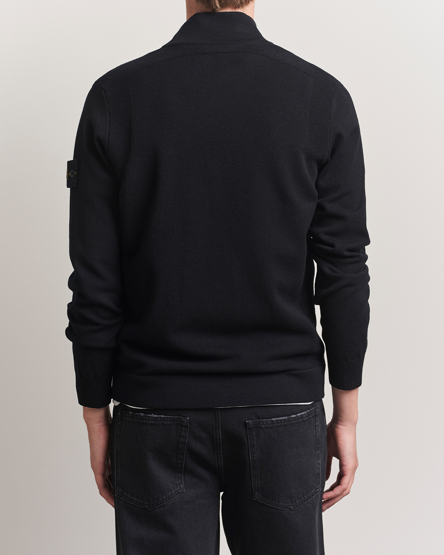 Herren | Pullover | Stone Island | Stretch Wool Zip Cardigan Black