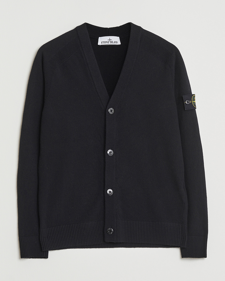 Herren | Pullover | Stone Island | Knitted Geelong Wool Cardigan Black