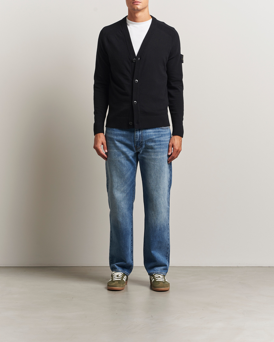 Herren | Pullover | Stone Island | Knitted Geelong Wool Cardigan Black