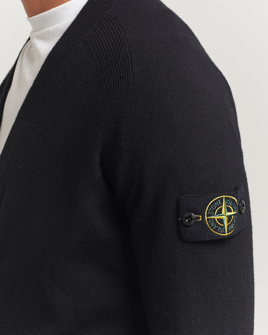 Herren | Pullover | Stone Island | Knitted Geelong Wool Cardigan Black