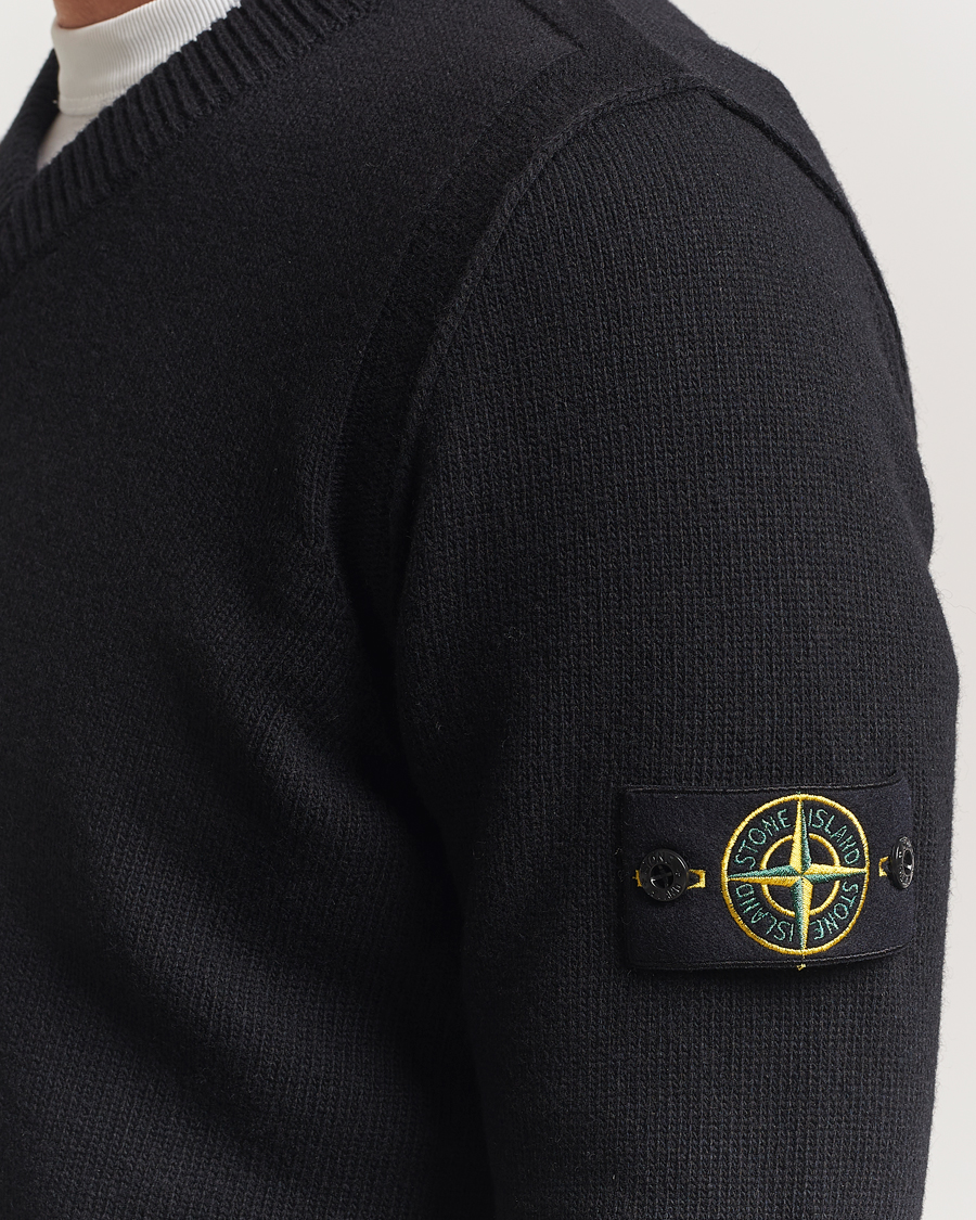 Herren | Pullover | Stone Island | Knitted Lambswool V-Neck Black