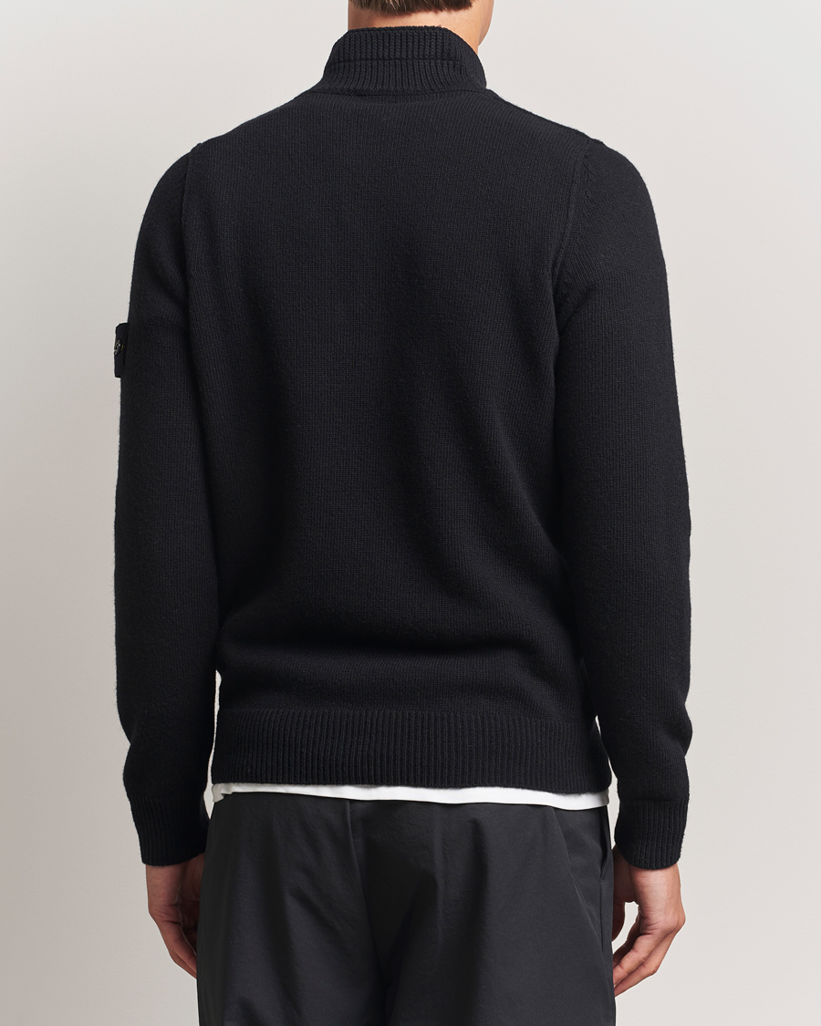 Herren | Pullover | Stone Island | Knitted Lambswool Half Button Zip Black