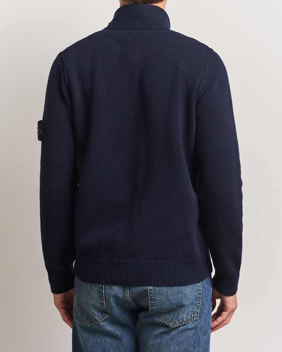 Herren | Pullover | Stone Island | Knitted Lambswool Zip Cardigan Navy