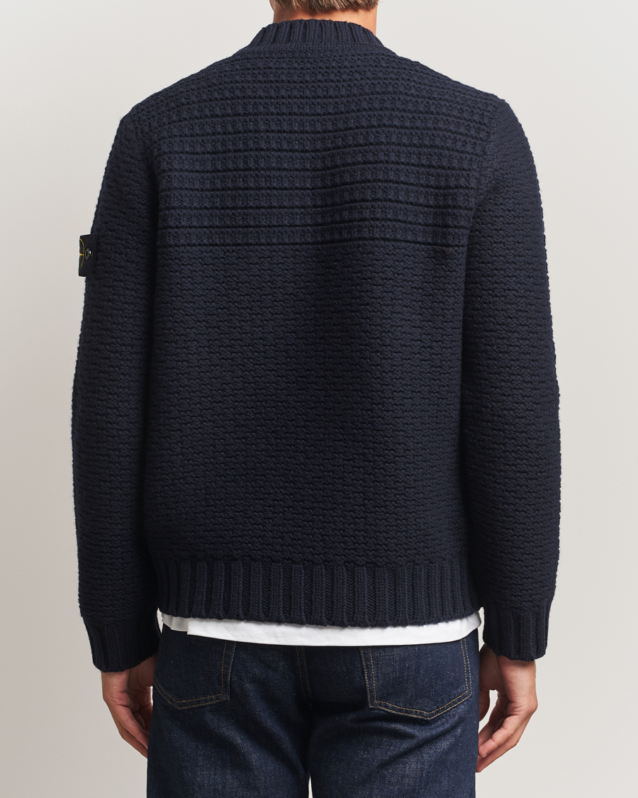 Herren | Pullover | Stone Island | Mixed Stiches Wool Knitted Crew Neck Navy