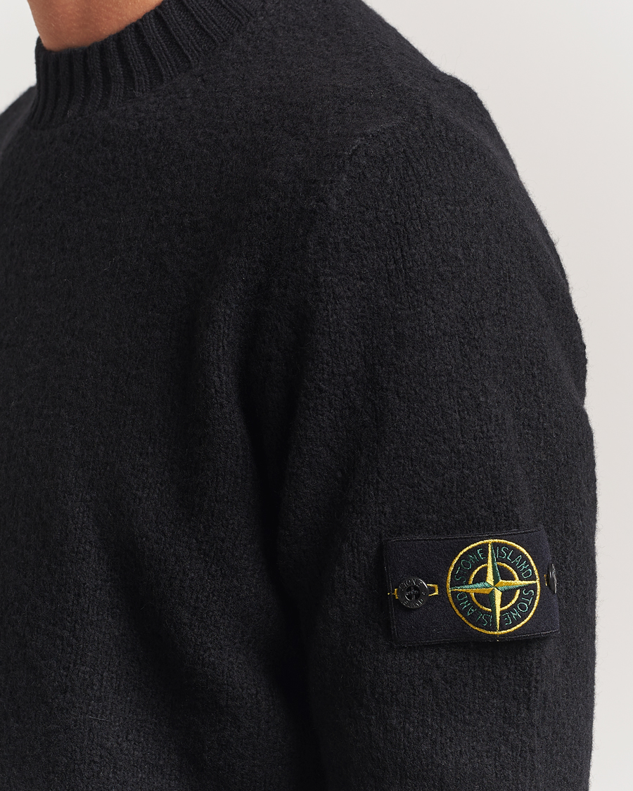 Herren | Pullover | Stone Island | Brushed Knitted Wool Crew Neck Black