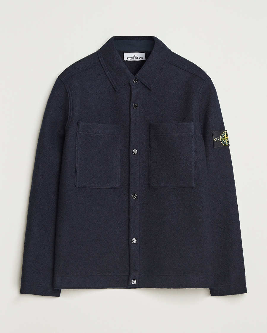 Herren | Hemden | Stone Island | Felted Wool Overshirt Navy