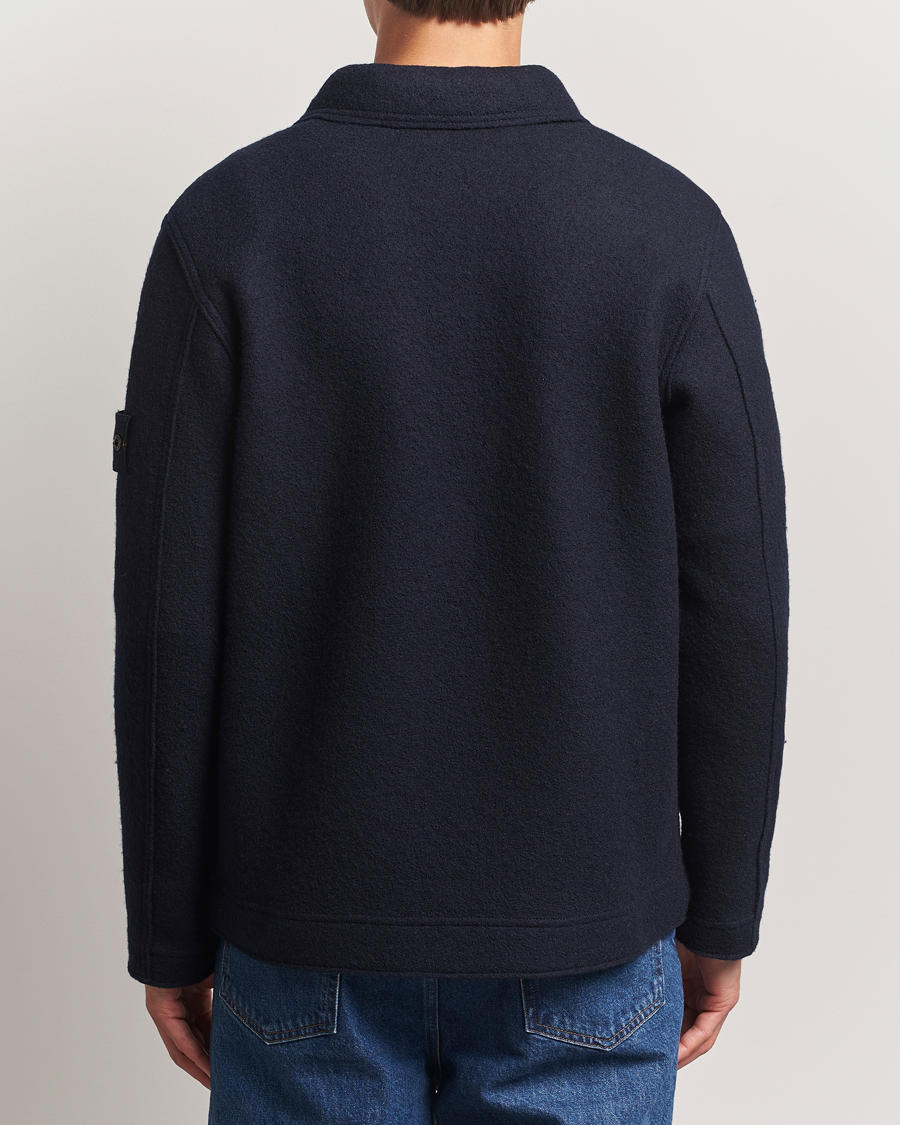 Herren | Hemden | Stone Island | Felted Wool Overshirt Navy