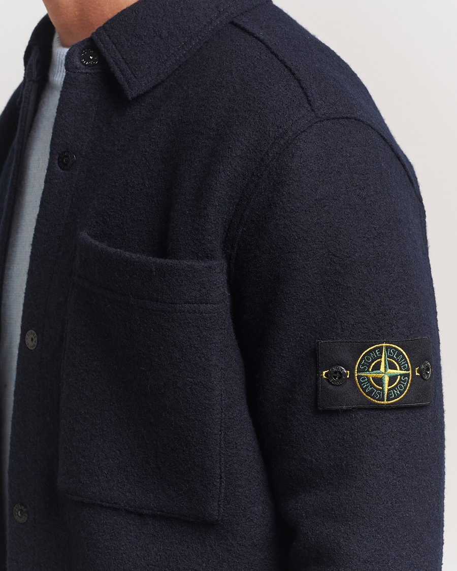 Herren | Hemden | Stone Island | Felted Wool Overshirt Navy