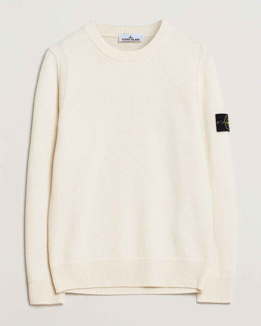 Herren | Pullover | Stone Island | Knitted Lambswool Crew Neck Ivory