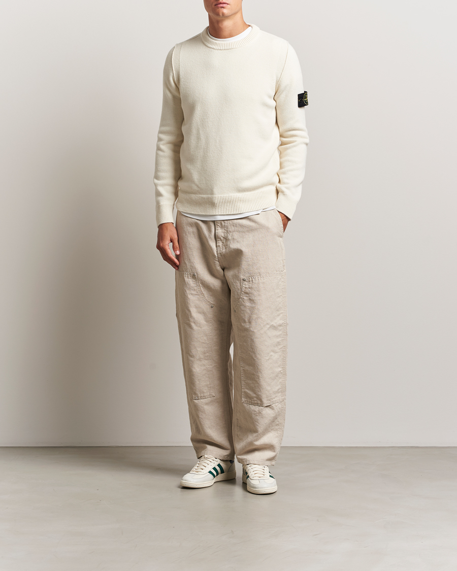 Herren | Pullover | Stone Island | Knitted Lambswool Crew Neck Ivory