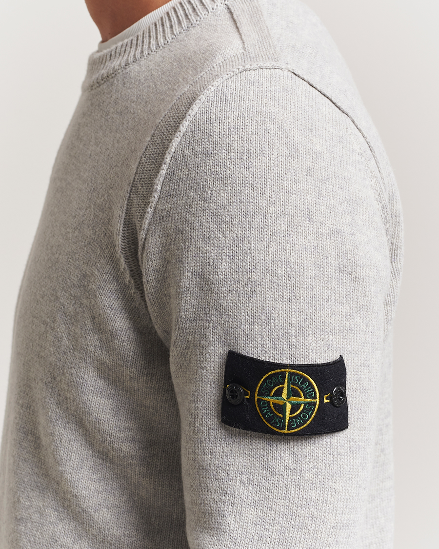 Herren | Pullover | Stone Island | Knitted Lambswool Crew Neck Grey Melange
