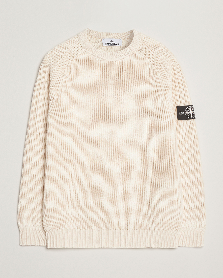 Herren | Pullover | Stone Island | RAW Cotton Popcorn Stitch Crew Neck Ivory