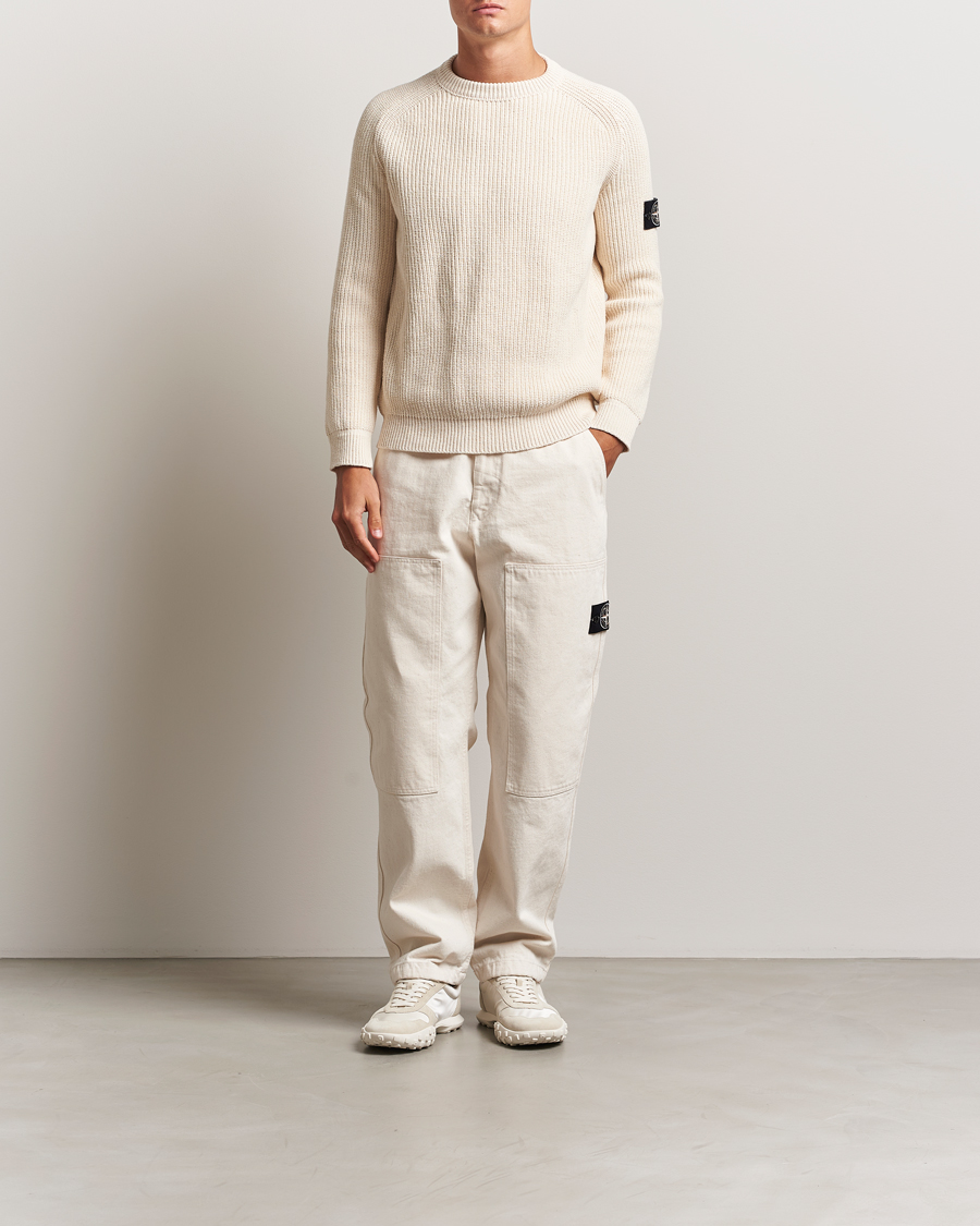 Herren | Pullover | Stone Island | RAW Cotton Popcorn Stitch Crew Neck Ivory