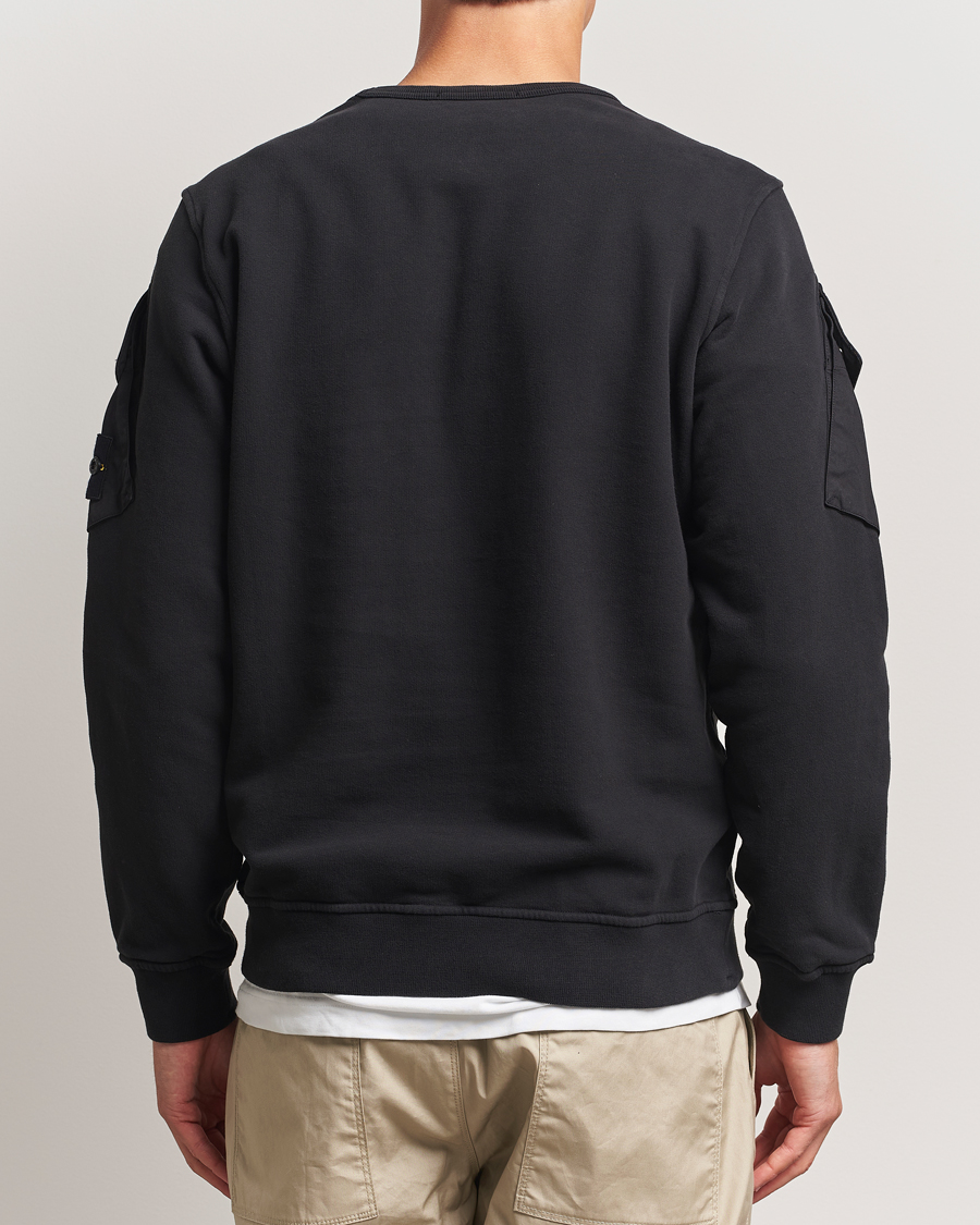 Herren | Pullover | Stone Island | Organic Cotton Fleece Arm Pocket Sweatshirt Black