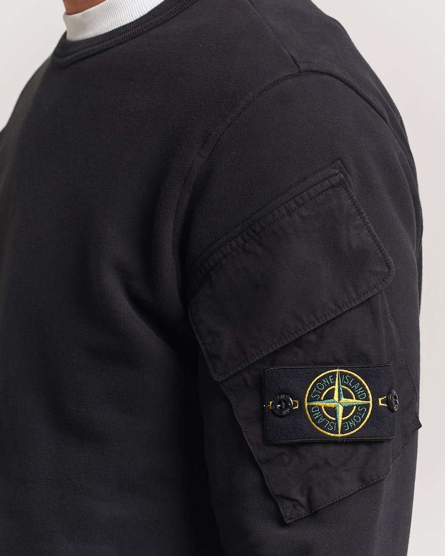 Herren | Pullover | Stone Island | Organic Cotton Fleece Arm Pocket Sweatshirt Black