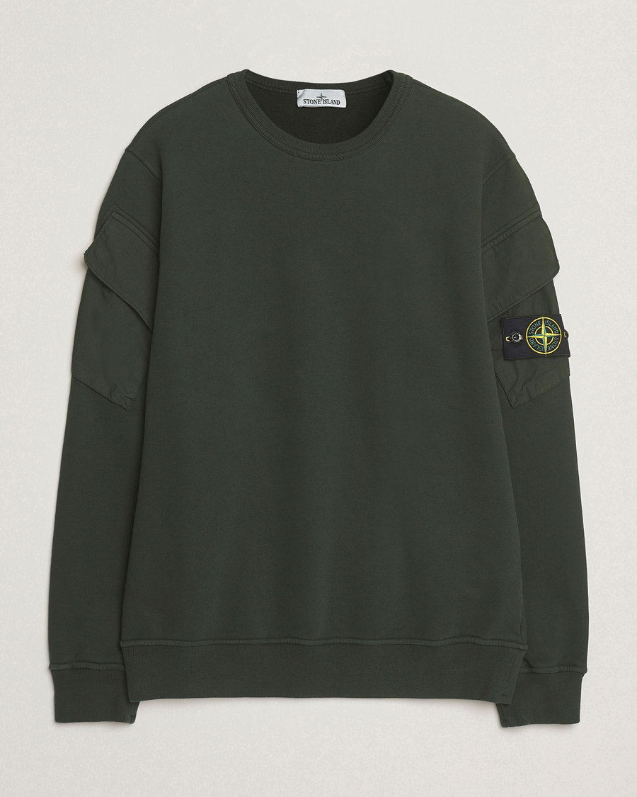 Herren | Pullover | Stone Island | Organic Cotton Fleece Arm Pocket Sweatshirt Juniper