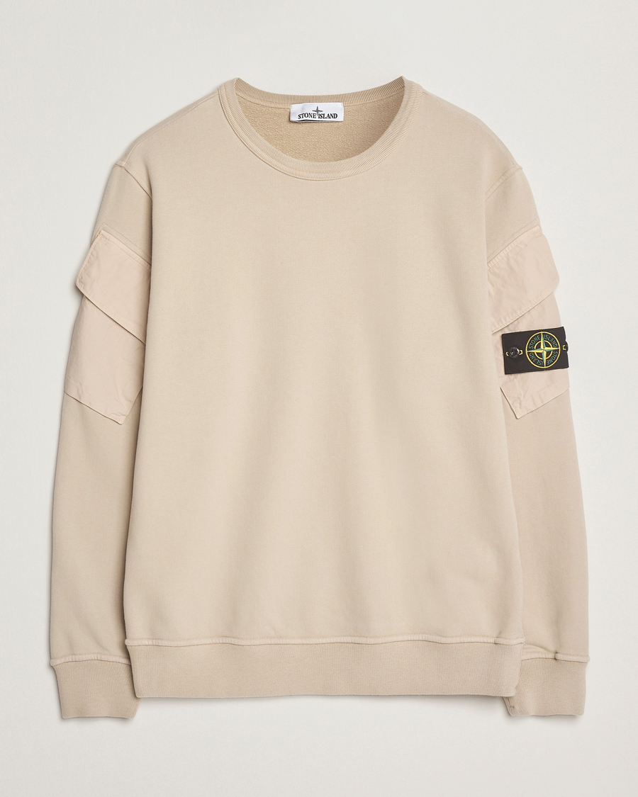 Herren | Pullover | Stone Island | Organic Cotton Fleece Arm Pocket Sweatshirt Desert