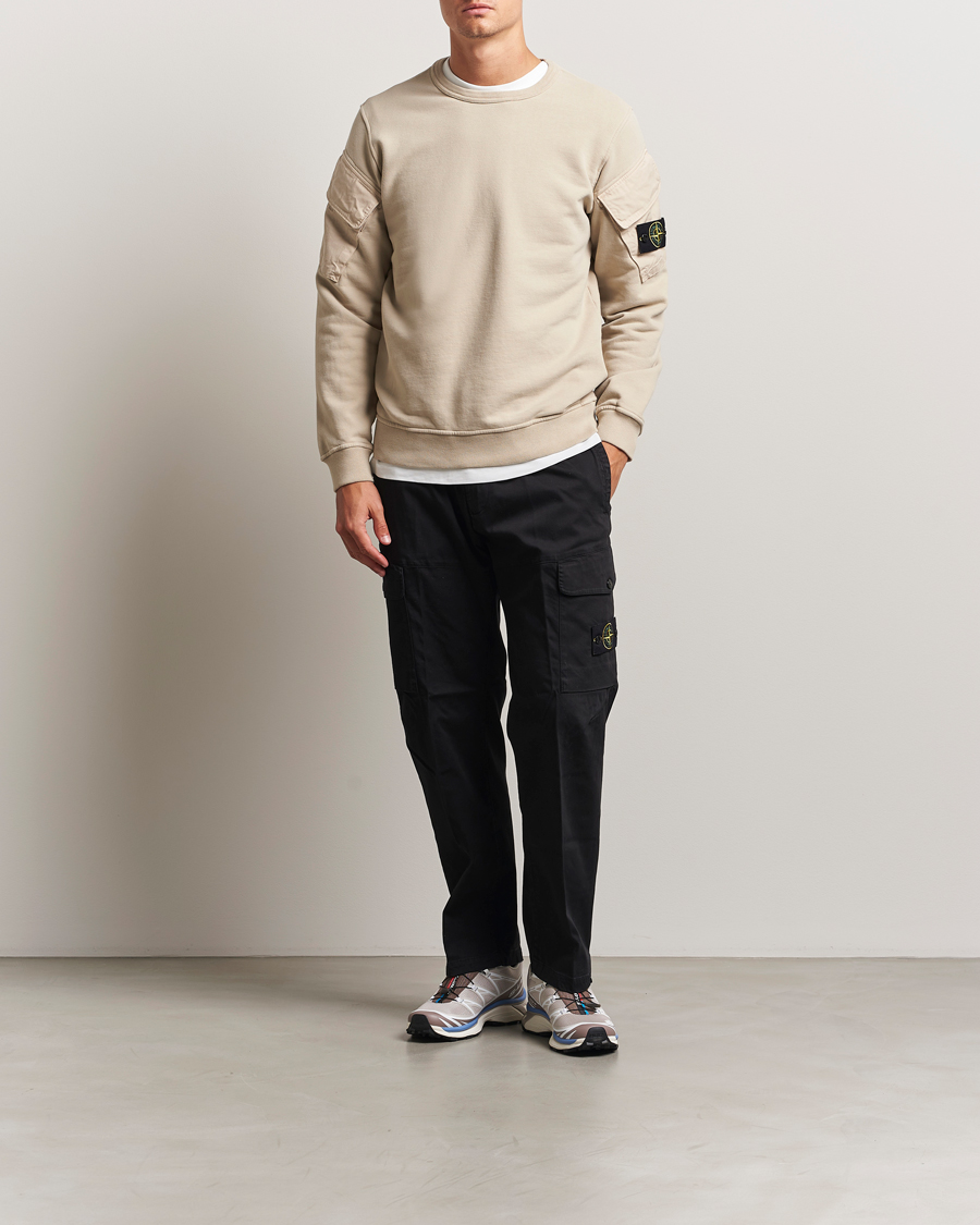 Herren | Pullover | Stone Island | Organic Cotton Fleece Arm Pocket Sweatshirt Desert