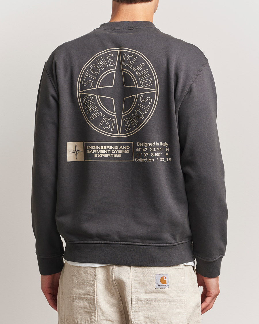 Herren | Pullover | Stone Island | Cotton Fleece Backprint Sweatshirt Lead Grey