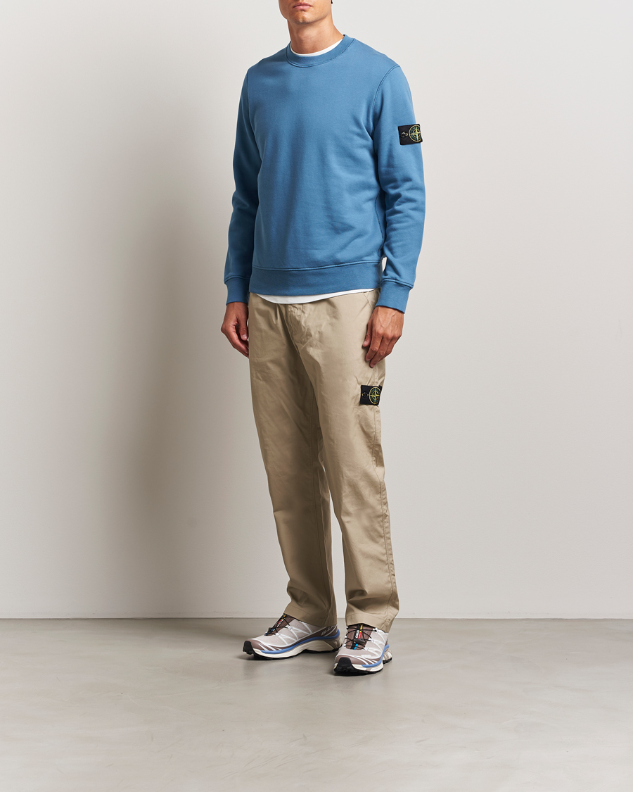 Herren | Pullover | Stone Island | Garment Dyed Fleece Sweatshirt Blue Acciaio