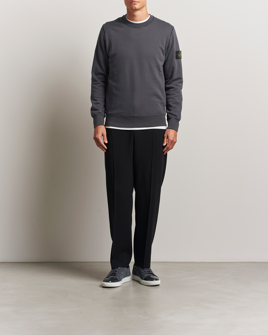 Herren | Pullover | Stone Island | Garment Dyed Fleece Sweatshirt Lead Grey