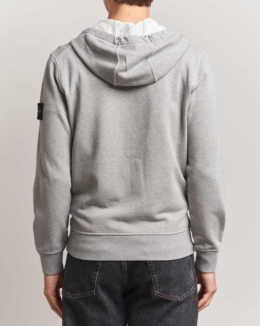Herren | Pullover | Stone Island | Garment Dyed Fleece Full-Zip Hood Grey Melange