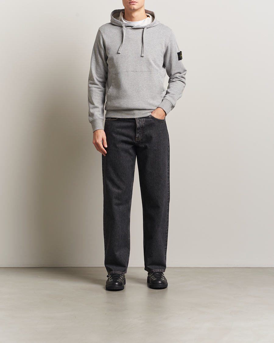 Herren | Pullover | Stone Island | Garment Dyed Fleece Hood Grey Melange