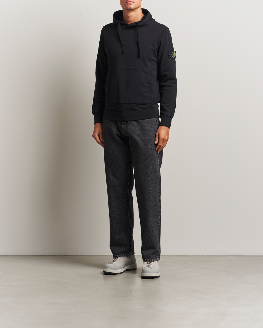 Herren | Pullover | Stone Island | Garment Dyed Fleece Hood Black