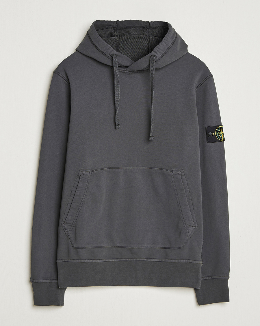 Herren | Pullover | Stone Island | Garment Dyed Fleece Hood Lead Grey