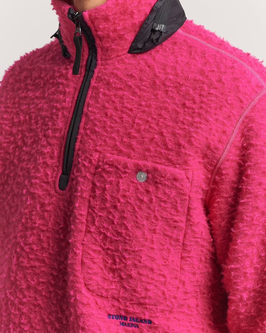 Herren | Pullover | Stone Island | Marina Ratteen Wool Half-Zip Fuxia